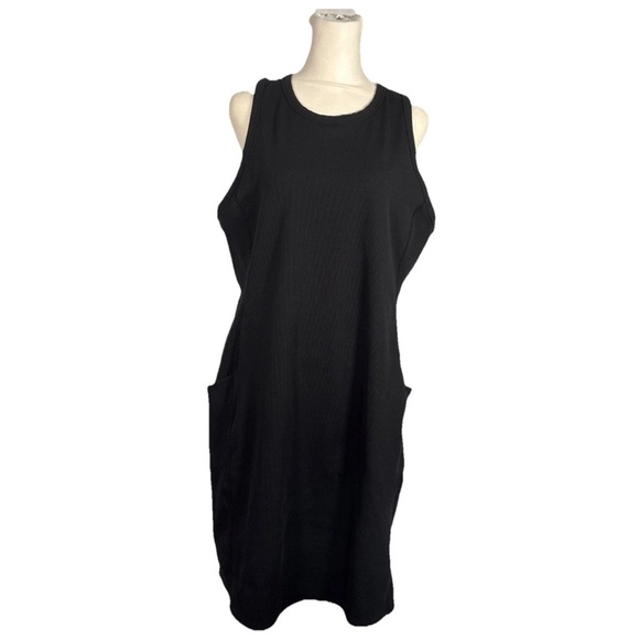 Zella Black Ribbed Racerback Tank Style Dress Size XLarge - Picture 8 of 11